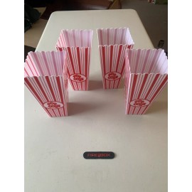 Unbranded (4) Popcorn Containers - Reusable Plastic Vintage Design Movie Night Must Have