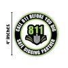 Call Before You Dig 811 Sticker Sign 2pk Round Vinyl
