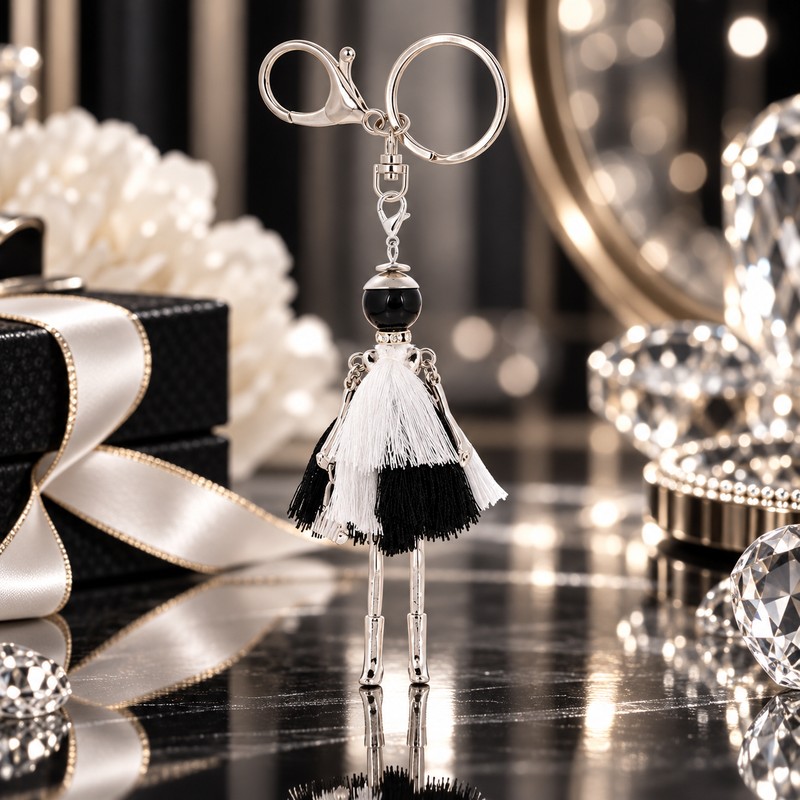 Handmade Tassel Fashionista Doll Keychain for Bags & Keys –