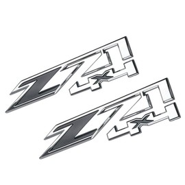 Tomilia 2Pack Z71 4x4 Emblems Badges Replacement for Chevy Silverado Sierra Tahoe Suburban 1500 2500hd 3500hd Decal (Chrome Black), EI-SilveCutom#2