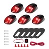 AMEXMART 5X Red LED Cab Lights Smoked Cab Roof Running