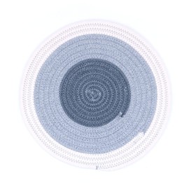 Alnicov 11.8 Inch Round Placemats Set of 4,Cotton Woven Rattan Heat-Resistant Tablemat,Non-Slip Washable Table Mats for Dining Table Holiday Party Kitchen Table Mat,Gradient Gray