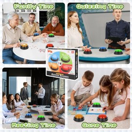 Generic 4Pcs Learning Resource Answer Buzzers, Handheld Buzzers with Button for Quizzes, Classroom, Family Game, Trivia Nights