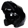 Crown Racing Modular Motorcycle Helmet with Flip-Up Design, Gloss Black,