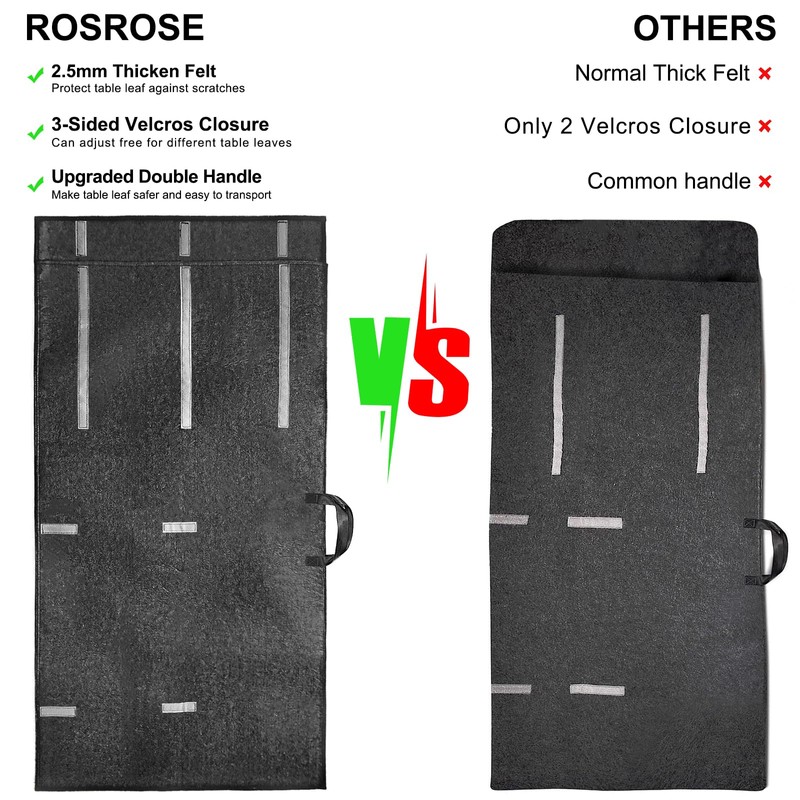 Table Leaf Storage Bag 2 Pack, Extra Thick Padded Felt