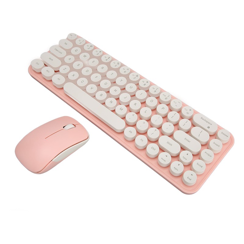 Wireless Keyboard Mouse Combo Mini Portable Retro Silent 2.4G Wireless