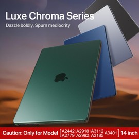 Soonjet for MacBook Pro 14 inch Case 2024-2021 M4 M3 M2 M1 Pro/Max Cover Protective Hard Shell Laptop A3401 A3112 A2992 A2918 A2779 A2442 - Green