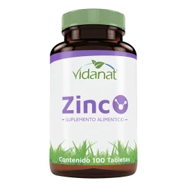Zinc Vidanat 100 Tabletas Suplemento Mineral Salud