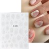 Snowflake Nail Art Stickers White Embossed Snowflake Nail Decals 3D