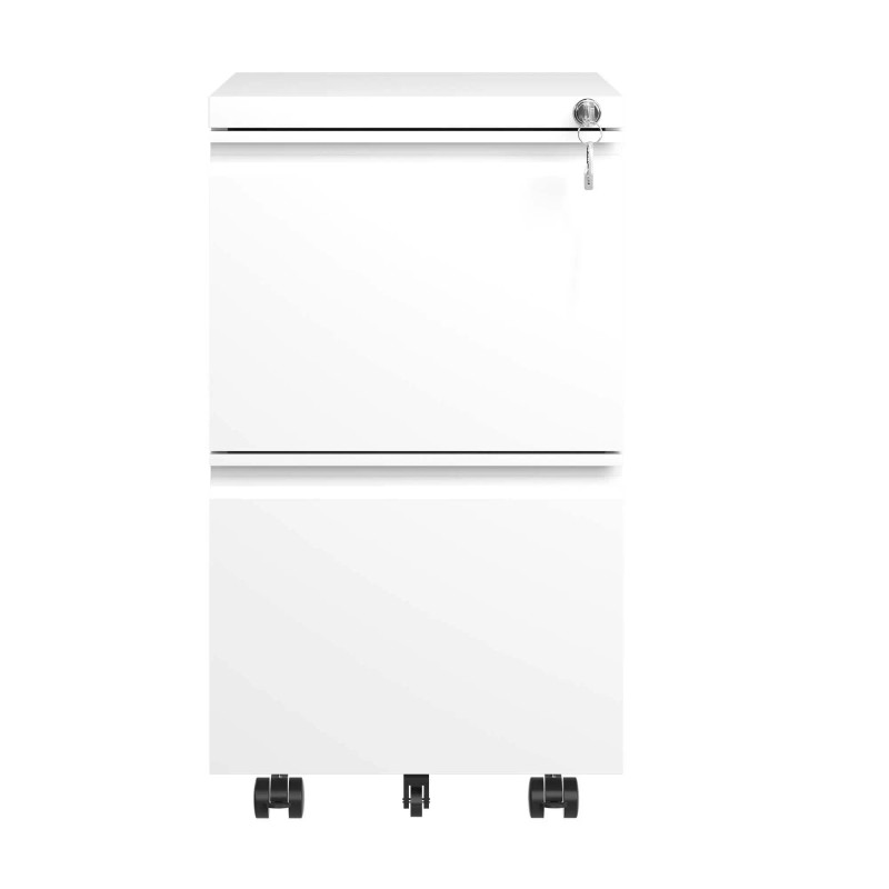 2 Drawer Metal Mobile File Cabinet Fully Assembled Rolling File