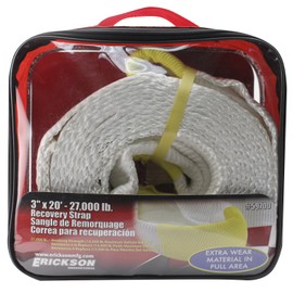 Erickson 59700 White 3" x 20' Recovery Strap, 27,000 lbs Breaking Strength, 13,500 lbs Maximum Vehicle Weight Capacity