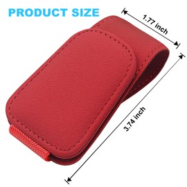 Sunglasses Holders for Car Visor,Car Magnetic Glasses Holder Leather Sunglasses Clip and Ticket Card Clip Suitable for Car Interior Visor and Different Size Eyeglasses. (Red/2 Packs)