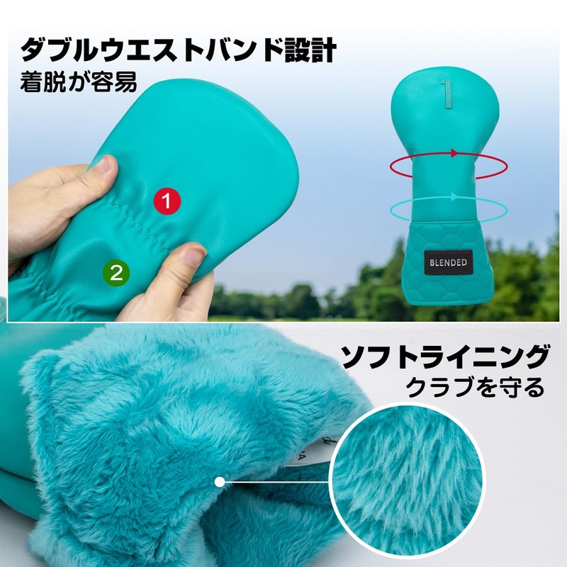 Golf Club Headcover Overflow Blue Wood Cover Driver Fairway Wood