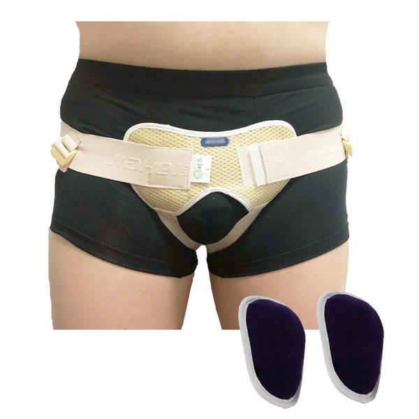 NEPPT Hernia Belts for Men Inguinal Hernia Support Belt Truss Right Left Side Groin Wrap Men Underwear Hernia Belt with Compression Pads Soft Form Hernia Strap for Men