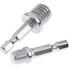 2Pcs Silver Electric Drill Accessories Outer Hexagon Conversion Rod M10+M14