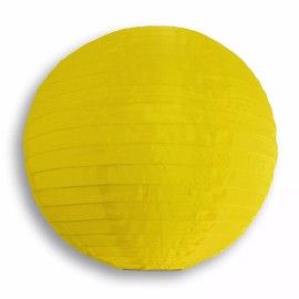 Quasimoon 8" Yellow Nylon Lantern, Even Ribbing, Durable, Hanging Decoration