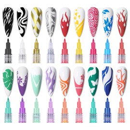 RoseFlower 18 Color 3D Nail Art Pens Set, Nail Art Painting Pen Nail Art Graffiti Pen Quick-drying Waterproof Nail Point Graffiti Dotting Pen for Nail DIY Dot Line Flower Pattern or Easter Egg#1