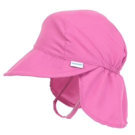 Nozone Better Baby Flap Sun Hat, Wide Brim Breathable Beach Hat with Adjustable Strap, UPF 50+ Protection in Pink, 2T-4T