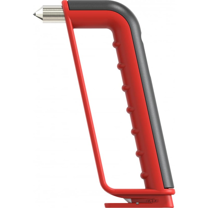 EMKA Emergency Hammer with Belt Cutter - Modern Design, Red,