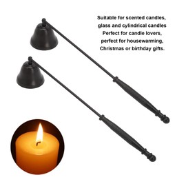 Extintor de Velas, Extintor de Velas con Largo, Apagador de Velas Negro, Extintor de Velas de Largo de 2 Piezas con Apagador de Mecha Antideslizante