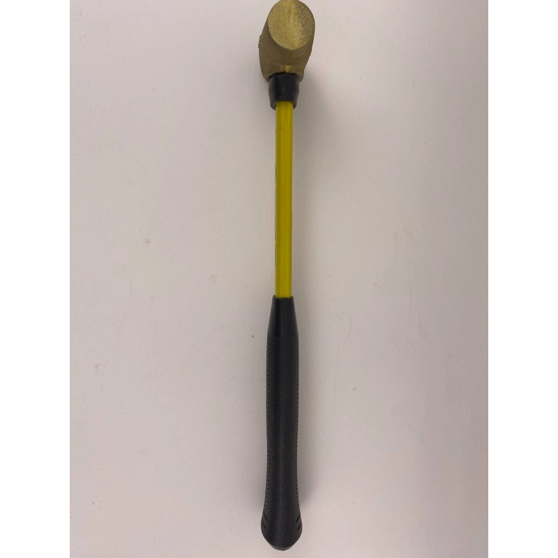 Hackett 1.5BF Nonmarring Brass Head Hammer 1-1/2 lb, Fiberglass Handle
