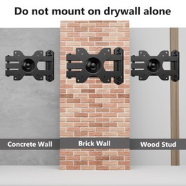 WALI WALI TV Wall Mount Articulating LCD Monitor Full Motion 15 inch Extension Arm Tilt Swivel for Most 13 to 32 inch LED TV Flat Panel Screen with Mounting Holes up to 100x100mm (1330LM), Black