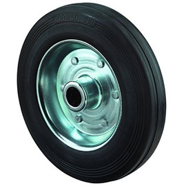 BS Castors Rubber Wheel Steel Wheel Body Roller Bearing, 125 mm, black, b55.125