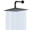 NearMoon Square Rain Shower Head With Extension Arm, Large Stainless