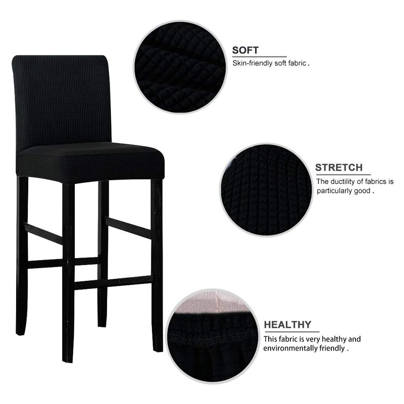 Lellen Bar Stool Covers Set of 4,Stretch Washable Bar Stool