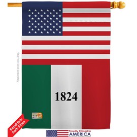 Historic US Alamo Garden House Flags Kit Patriotic July Memorial Veteran Independence United State American Small Decorative Gift Yard Banner Double-Sided Made in USA 28 X 40