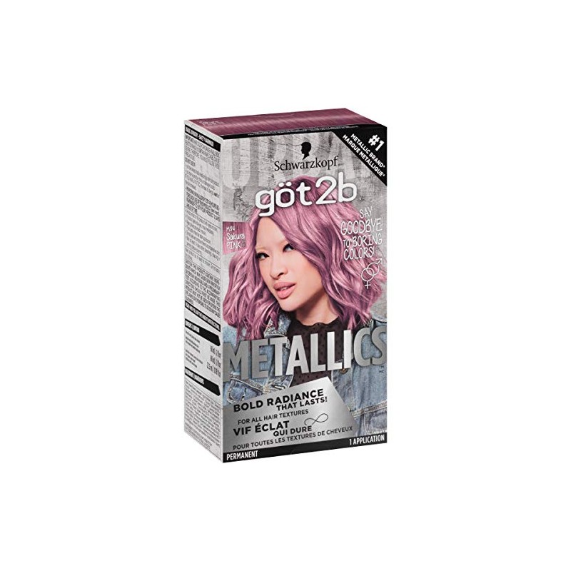 Got2b Metallics Permanent Hair Color, M84 Sakura Pink
