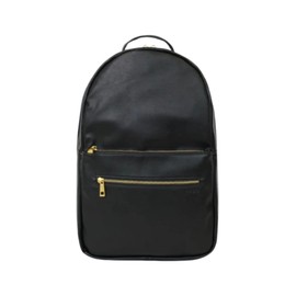 FAWN DESIGN Diaper Bag Backpack with Changing Pad, Faux Leather Black Backpack Diaper Bag with 4 Interior and 2 Exterior Pockets, Padded and Adjustable Straps for All Day Comfort, 15.5x11x5 inches