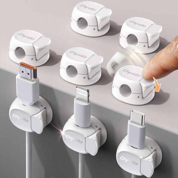 8 Pack Cable Organizer [Double Spring and Clasp] [Maximum Stability]