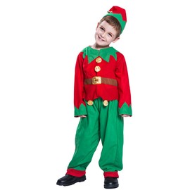 EraSpooky Kids Boys Elf Christmas Costumes Outfit Suit Santa Elf Costume Girls Dress Up Funny Cosplay Party