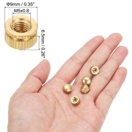 PATIKIL M5x9x6.5mm Cap Nut, 15 Pack Acorn Nut Screw Knob Cap Insert Bolt Cover Female Thread Knurled Decorative Hardware Fittings Lamp Light Fixtures