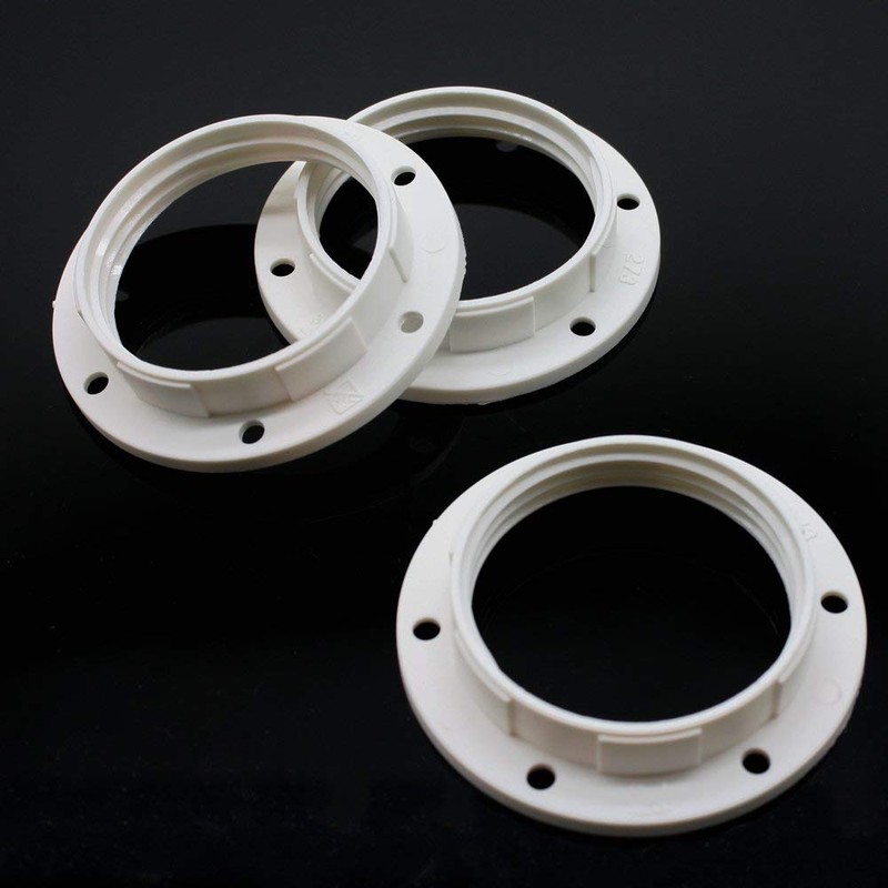 Pack of 3 Screw Rings E27 Plastic White for Lamp
