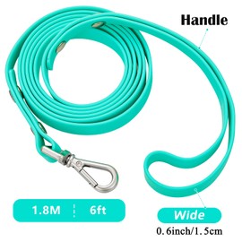 Correa larga impermeable de entrenamiento para perros de 30 pies, correas de PVC para perros grandes, medianos, pequeños, para entrenamiento de perros, playa, patio, juego, campamento, verde menta