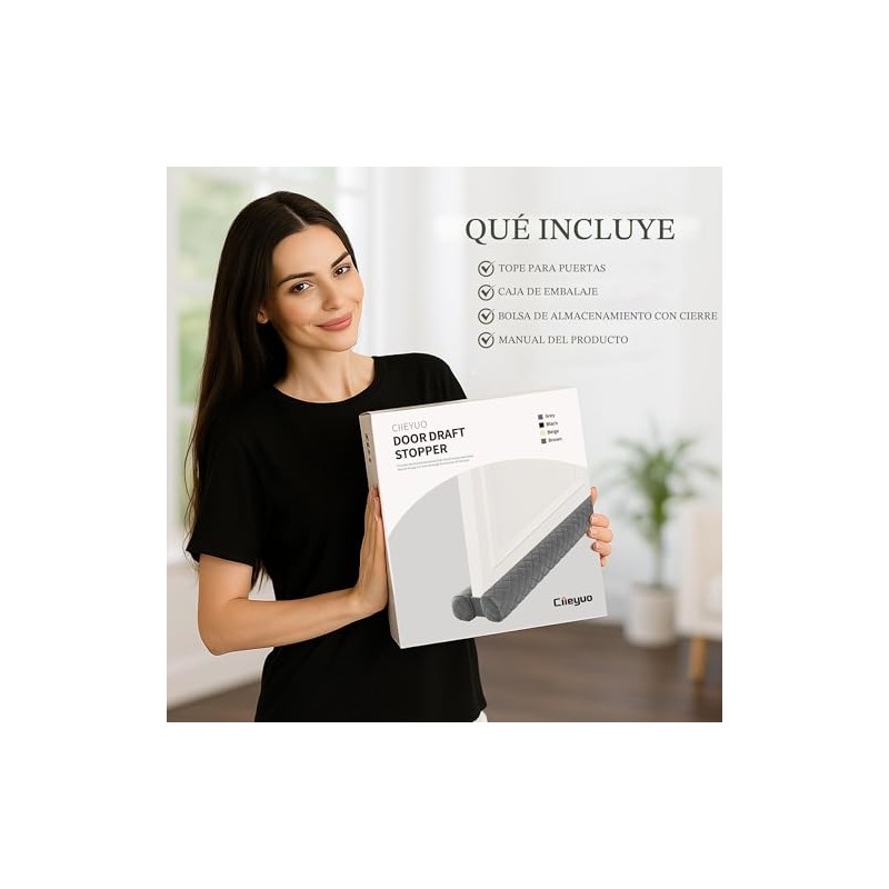 Ciieyuo Tope de terciopelo prémium para debajo de la puerta,