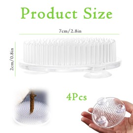 4 Pack Clear Flower Frog with Suction Base, Floral Holder for Ikebana, Flower Frogs for Arrangements, Stable Floral Holder for Weddings, Home Decor and Events, 2x7cm