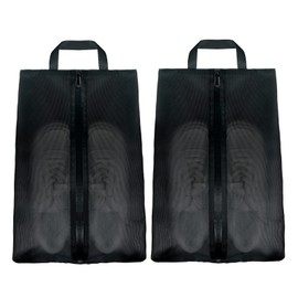 Moyad Pack of 2 Shoe Bag Travel Shoe Bag Large Shoe Bags with Zip Shoe Organiser Waterproof Storage Bag Portable Transparent Shoe Bag Travel Accessories Travel Essentials, black, travel bag