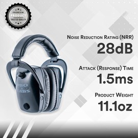 Pro Ears Pro Tac Slim ​Gold Ear Muffs, Military Grade Electronic Hearing Protection & Amplification, DLSC Tech, Made in USA