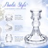 24 Pcs Clear Taper Candle Holders 4'' Tall Candlestick Glass