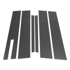 HEROFFIX 6 Pcs Door Pillar Window Trim for Ford Taurus 2010-2020 Front Rear Left Right Anti Scratch Sticker Pillar Posts Cover Carbon Fiber Pattern Black