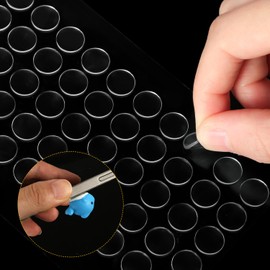 500pcs Sticky Tack Putty, Diameter 0.79in Round Strong Adhesive Clear Dots Mounting Putty Removable Glue Tabs for Poster Pasting Glass Tiles Smooth Surfaces(Transparent)