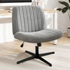 DUMOS Criss Cross Legged Office, Wide Comfty Desk, Wheels Armless