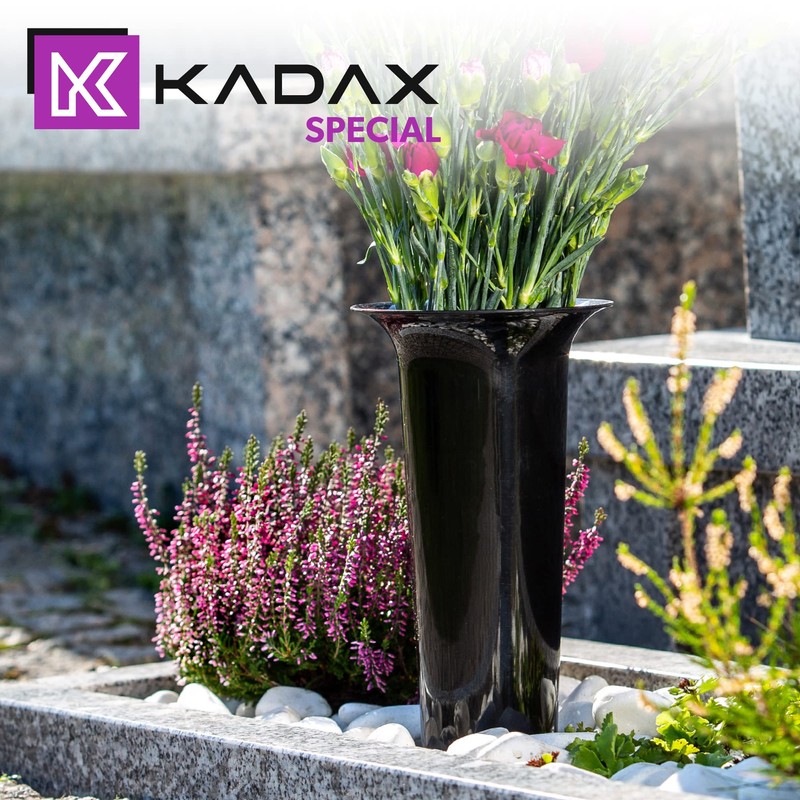 Kadax Plastic cemetery vase, weatherproof, frost-proof flower vase with spike,