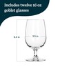 Libbey 7513 Vina Goblet Glasses, 16-ounce, Set of 12