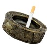 Egyptian Hieroglyphs Ankh Dual Cobra Winged Scarab Ashtray Figurine 4"Diameter