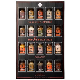 Large Gourmet Smokehouse BBQ Spice Rub Set Grilling Gift Set, 1.25oz Each- Spice Set & Seasonings - Father Gift Dad Gifts - Barbecue Cookout - Flavors Includes Smoky Chipotle, Dry Rub, Pack of 20