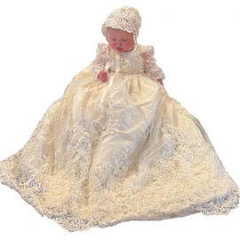 Baixirida A Full Pearl Dress for Baby Girl Baptism Dress 18Mos White